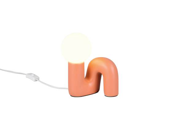 Tischleuchte Quinn Keramik / Milchglas - 1-flammig - Orange