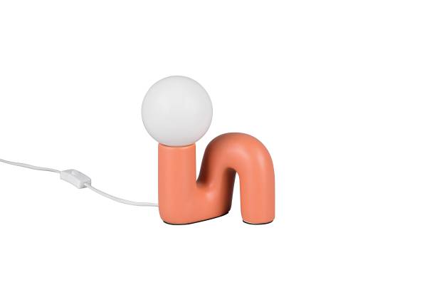 Tischleuchte Quinn Keramik / Milchglas - 1-flammig - Orange