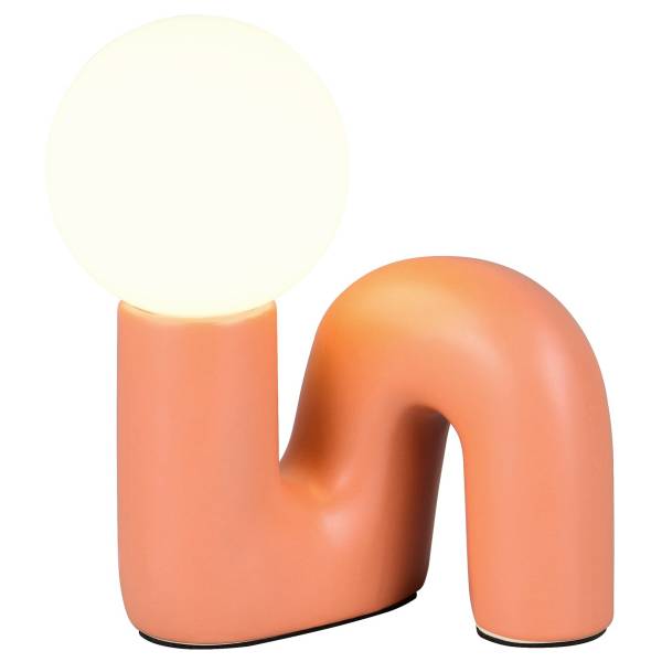 Tischleuchte Quinn Keramik / Milchglas - 1-flammig - Orange