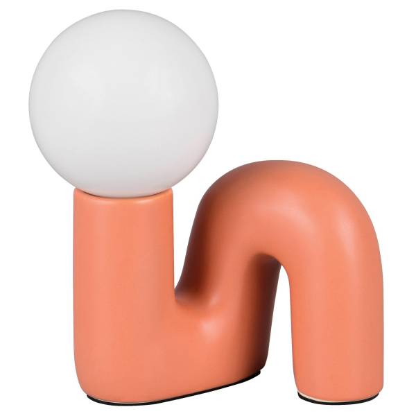 Tischleuchte Quinn Keramik / Milchglas - 1-flammig - Orange