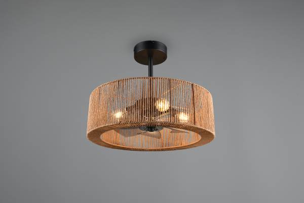 Deckenleuchte Smillum Rattan - 4-flammig