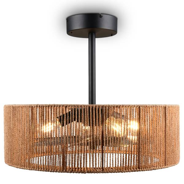 Deckenleuchte Smillum Rattan - 4-flammig