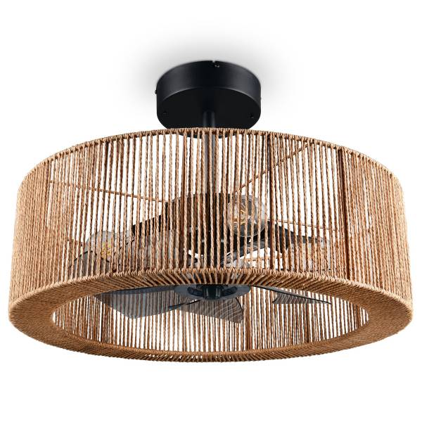Deckenleuchte Smillum Rattan - 4-flammig