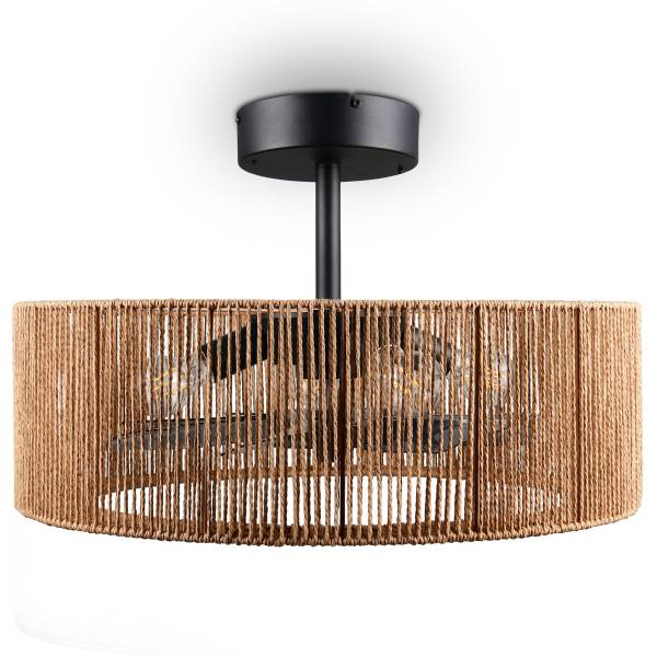 Deckenleuchte Smillum Rattan - 4-flammig