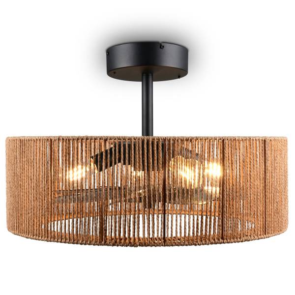 Deckenleuchte Smillum Rattan - 4-flammig