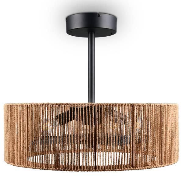 Deckenleuchte Smillum Rattan - 4-flammig