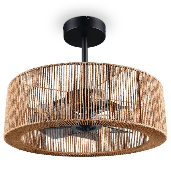 Deckenleuchte Smillum Rattan - 4-flammig