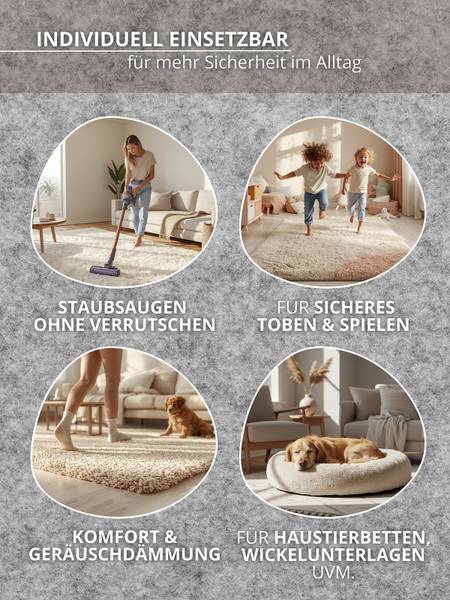 Teppichunterlage Grip Filz - Grau - 70 x 140 cm