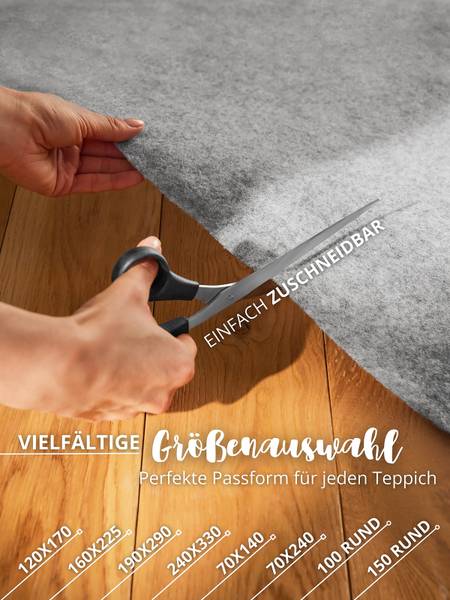 Teppichunterlage Grip Filz - Grau - 70 x 140 cm