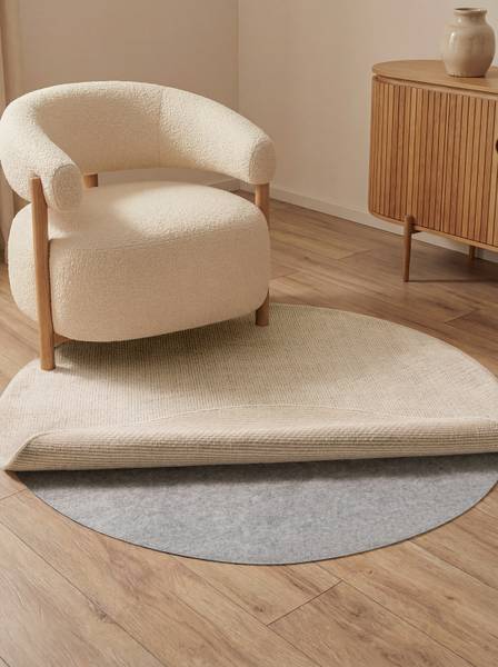 Teppichunterlage Grip Rund Filz - Grau - Durchmesser: 100 cm
