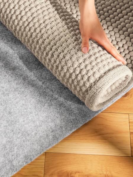 Teppichunterlage Grip Rund Filz - Grau - Durchmesser: 100 cm