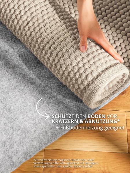 Teppichunterlage Grip Rund Filz - Grau - Durchmesser: 100 cm