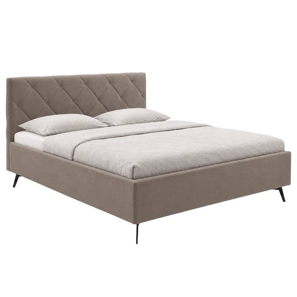Polsterbett Lealand mit opt. Lattenrost Microfaser Wiam: Greige - 180 x 200cm - Ohne Lattenrost & Matratze