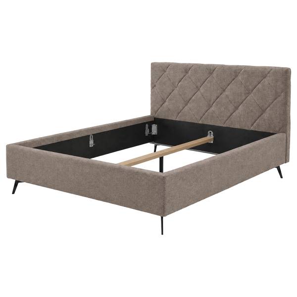 Polsterbett Lealand mit opt. Lattenrost Microfaser Wiam: Greige - 180 x 200cm - Ohne Lattenrost & Matratze