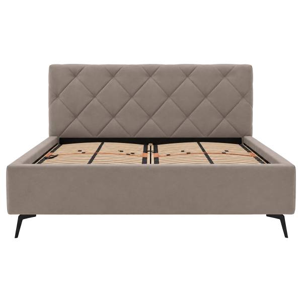 Polsterbett Lealand mit opt. Lattenrost Microfaser Wiam: Greige - 180 x 200cm - Ohne Lattenrost & Matratze