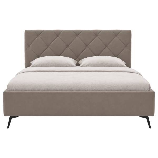 Polsterbett Lealand mit opt. Lattenrost Microfaser Wiam: Greige - 180 x 200cm - Ohne Lattenrost & Matratze