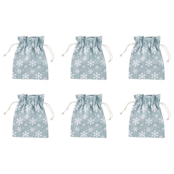 Geschenke-Säckchen PACK-A-BAG 6er-Set Baumwolle - Blau