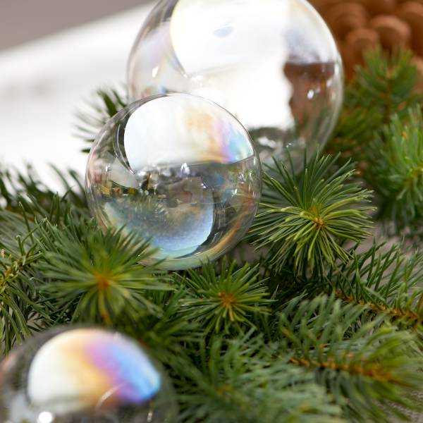 Weihnachtskugel HANG ON 6er-Set Glas - Transparent - Durchmesser: 8 cm