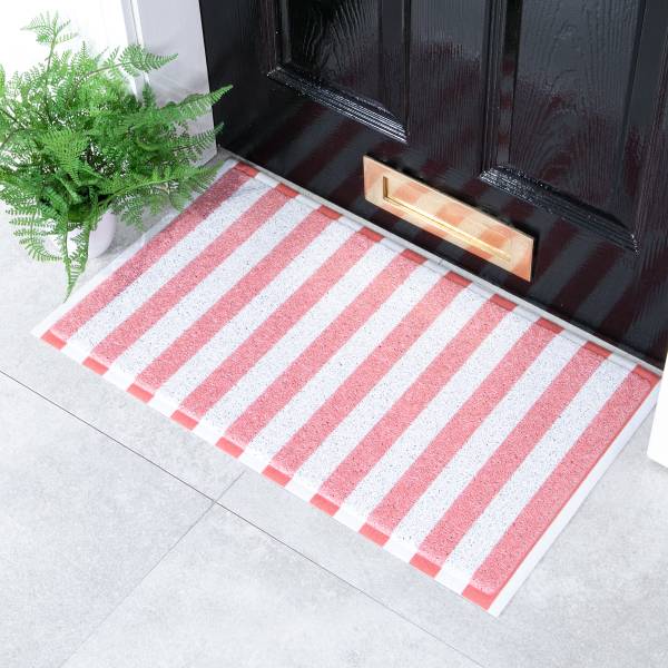 Fußmatte DMW-PINKSTRIPES-7040 Polyvinylchlorid - Rosa / Weiß