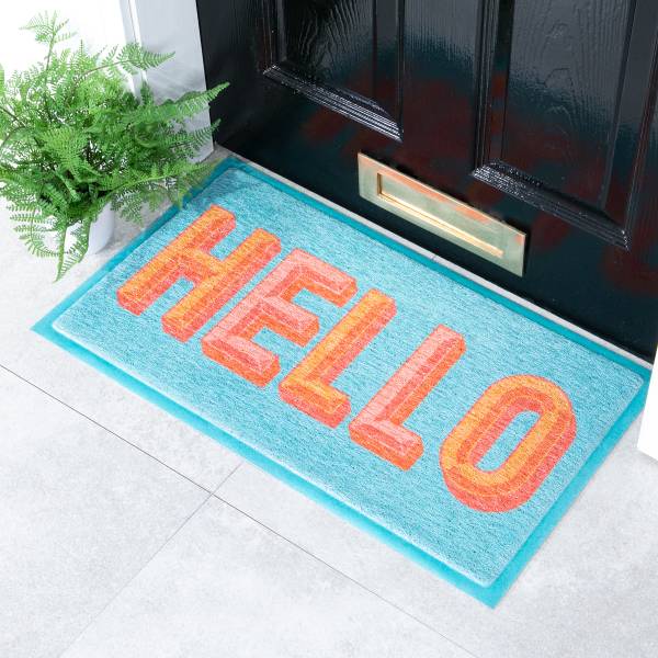 Fußmatte DMW-HELLO-7040 Polyvinylchlorid - Mehrfarbig