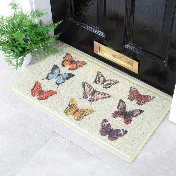 Fußmatte DMW-BUTTERFLYPATTERN-7040 Polyvinylchlorid - Mehrfarbig