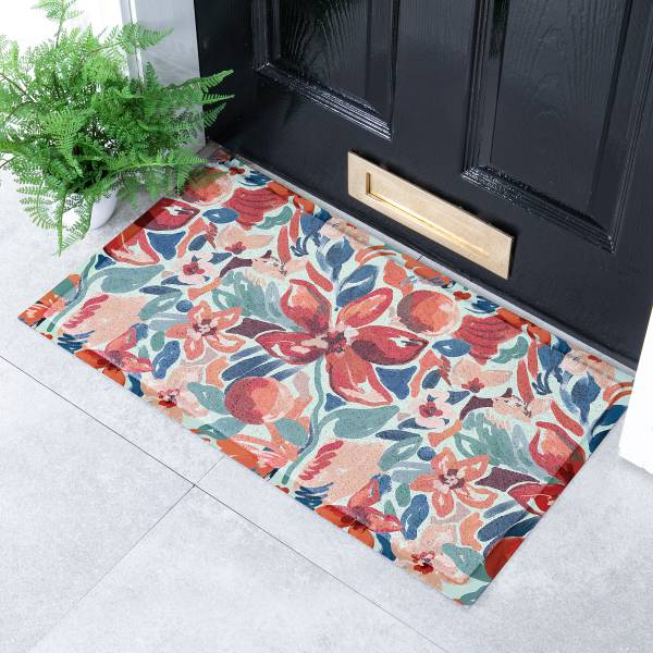 Fußmatte DMW-REDFLORAL-7040 Polyvinylchlorid - Mehrfarbig