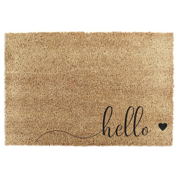 Fußmatte TYPO-HELLOHEART Kokosfasern - Braun