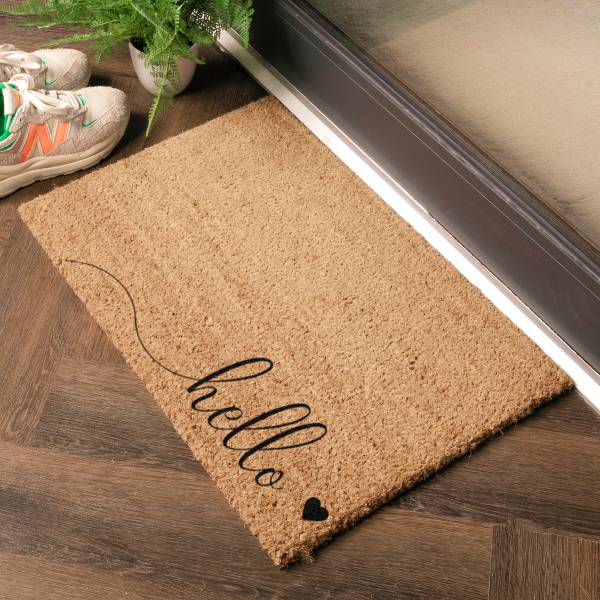 Fußmatte TYPO-HELLOHEART Kokosfasern - Braun