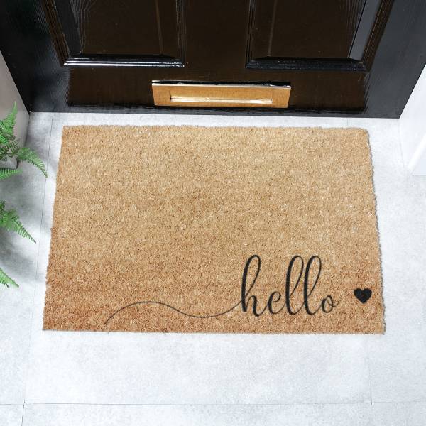 Fußmatte TYPO-HELLOHEART Kokosfasern - Braun