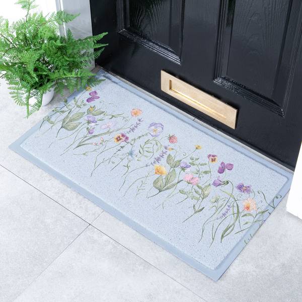 Fußmatte DMW-BLUEWILDFLOWER-7040 Polyvinylchlorid - Mehrfarbig