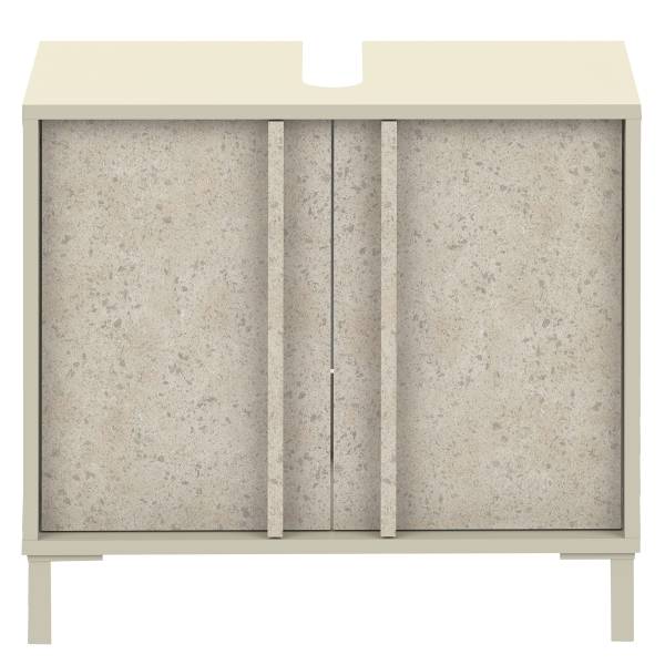 Waschbeckenunterschrank HAN 65 cm Belgisch Granit Greige Dekor / Creme