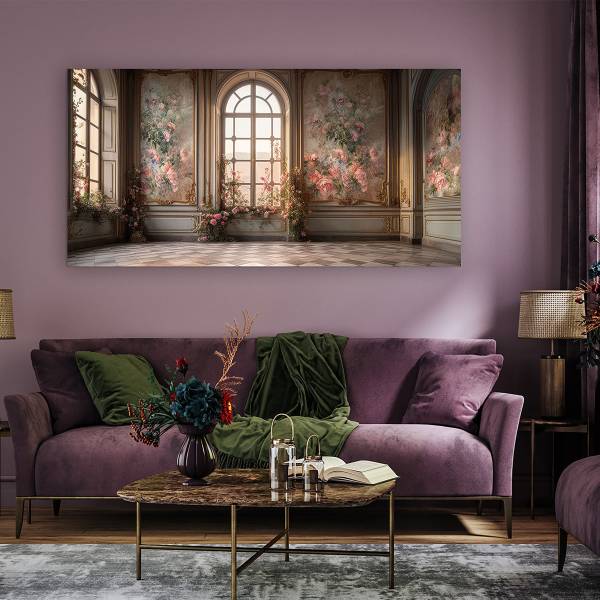 Glasbild Flower Place Sicherheitsglas - Beige