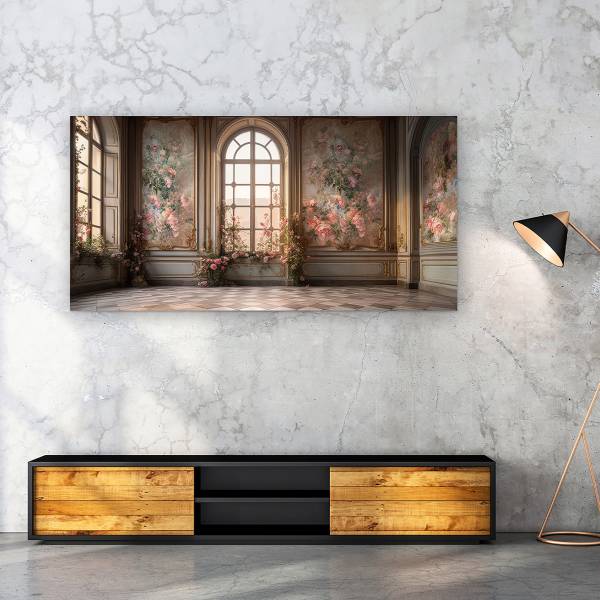 Glasbild Flower Place Sicherheitsglas - Beige