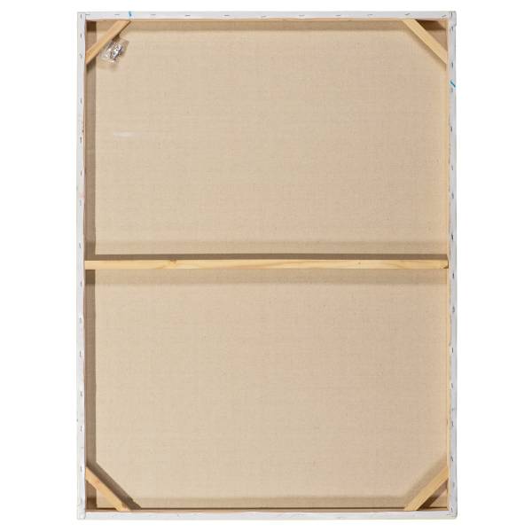 Leinwandbild Abstrakte Seelandschaft Leinwand / Tanne massiv - Blau Gelb / Gold / Grau