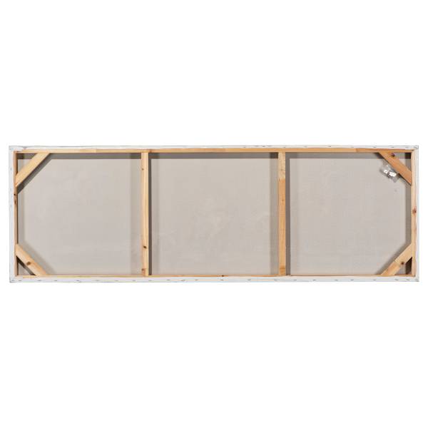Leinwandbild Relief-Harmonie Leinwand / Pinie massiv - Weißbeige / Silber
