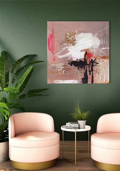 Leinwandbild Natur Reflektionen Leinwand / Pinie massiv - Weißbeige