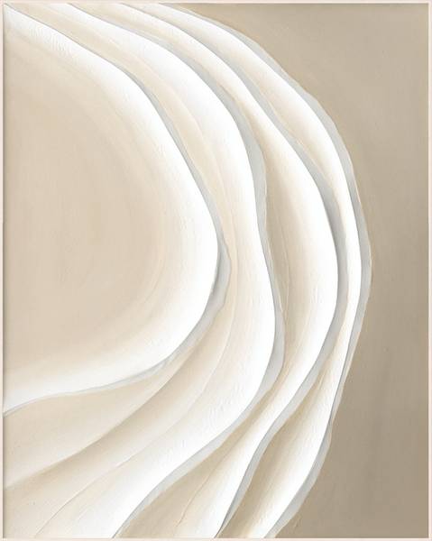 Leinwandbild Sandy Waves Leinwand / Pinie massiv - Beige
