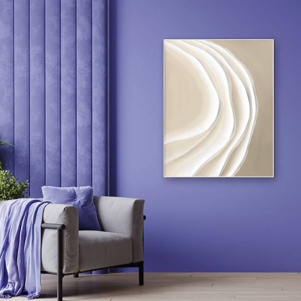 Leinwandbild Sandy Waves Leinwand / Pinie massiv - Beige