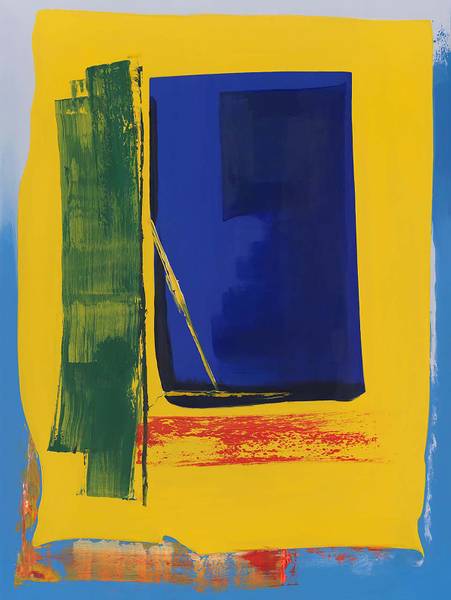 Leinwandbild Blue and Yellow Typ B Leinwand / Tanne massiv - Blau Gelb