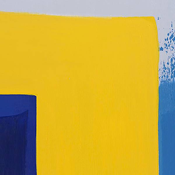 Leinwandbild Blue and Yellow Typ B Leinwand / Tanne massiv - Blau Gelb