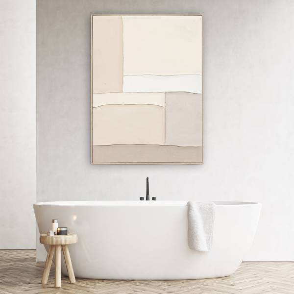 Leinwandbild Fabric Flow Typ A Leinwand / Pinie massiv - Beige / Braun