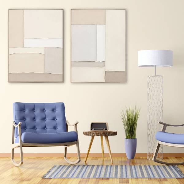 Leinwandbild Fabric Flow Typ A Leinwand / Pinie massiv - Beige / Braun