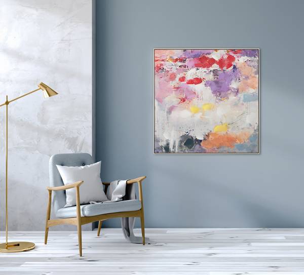Leinwandbild Harmonie in Pastell Leinwand / Tanne massiv - Bunt