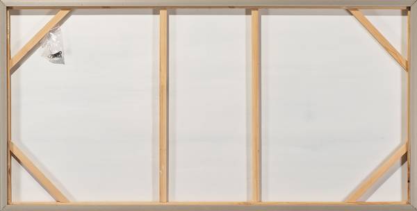 Leinwandbild Goldener Horizont Typ B Leinwand / Pinie massiv - Gold / Türkis / Petrol