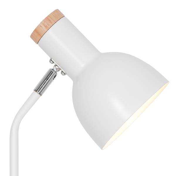 Tischleuchte Devone Aluminium / Kork - 1-flammig - Weiß