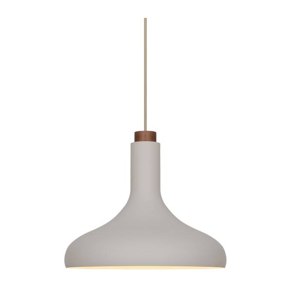 Pendelleuchte Fuji Aluminium / Gummibaum teilmassiv  - 1-flammig - Beige