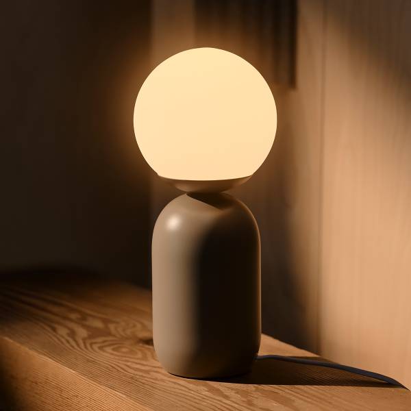 Tischleuchte Notti Aluminium / Opalglas - 1-flammig - Braun