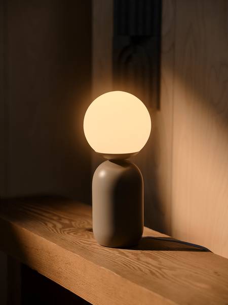 Tischleuchte Notti Aluminium / Opalglas - 1-flammig - Braun