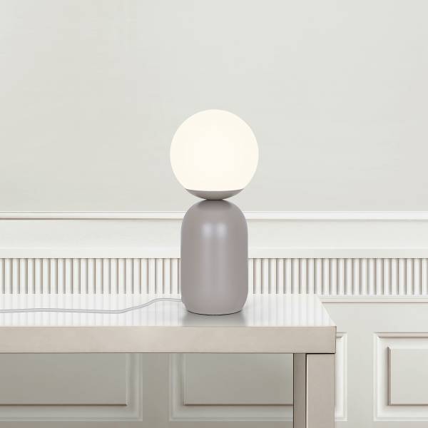 Tischleuchte Notti Aluminium / Opalglas - 1-flammig - Braun