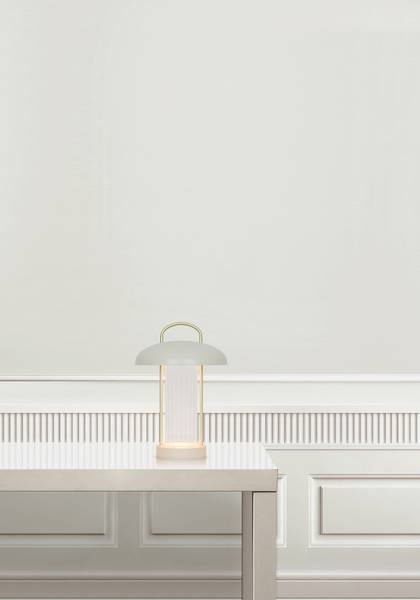 Tischleuchte Mirano Aluminium / Borosilikatglas - 1-flammig - Beige